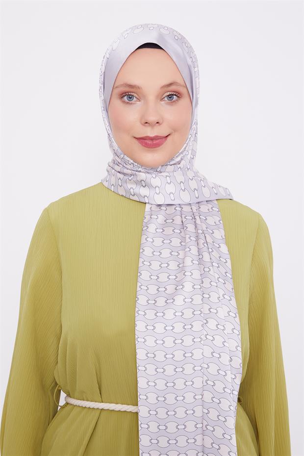 Gri Elips Desen Angel Şal