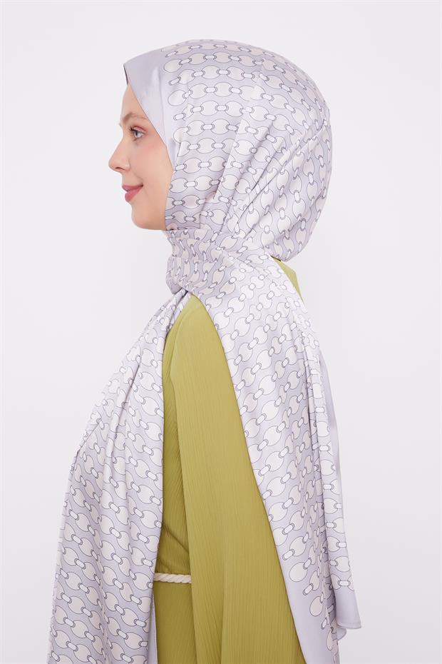 Gri Elips Desen Angel Şal