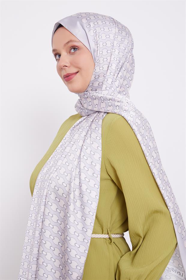 Gri Elips Desen Angel Şal