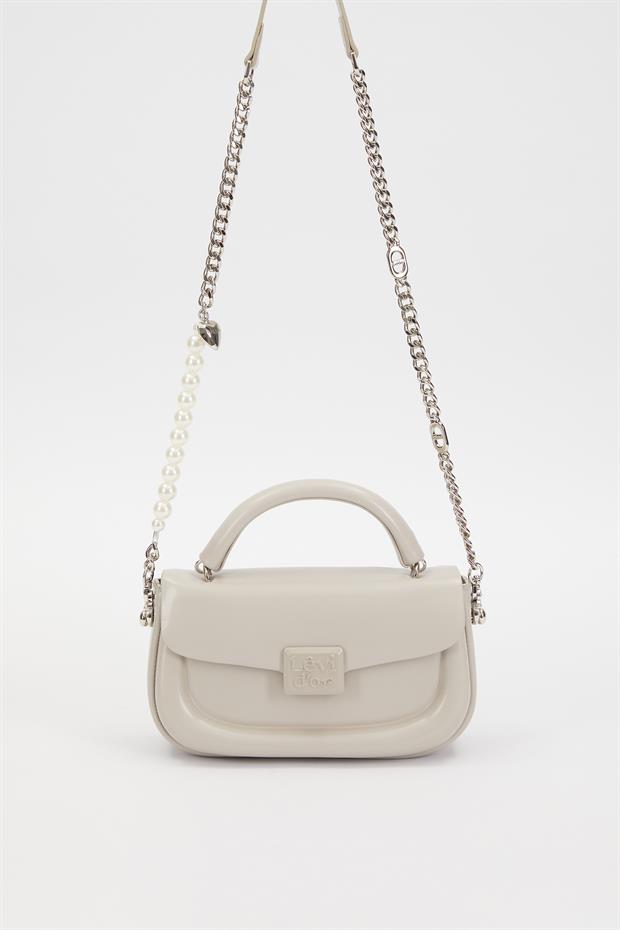 Gri İnci Askılı Omuz Çantası