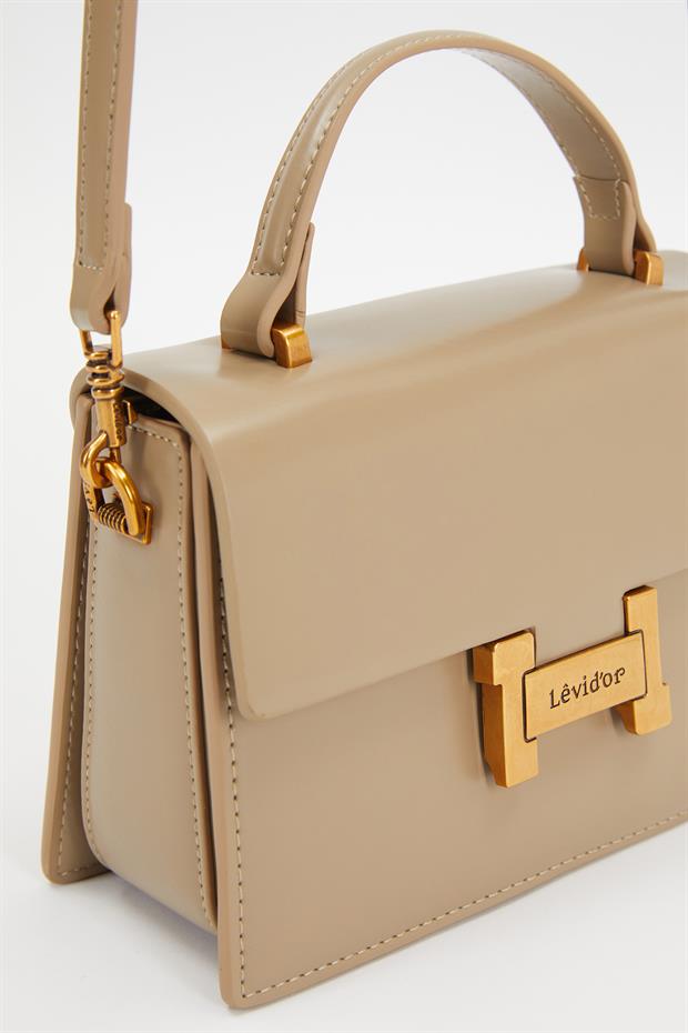 Gri Kare Tasarım El Çantası