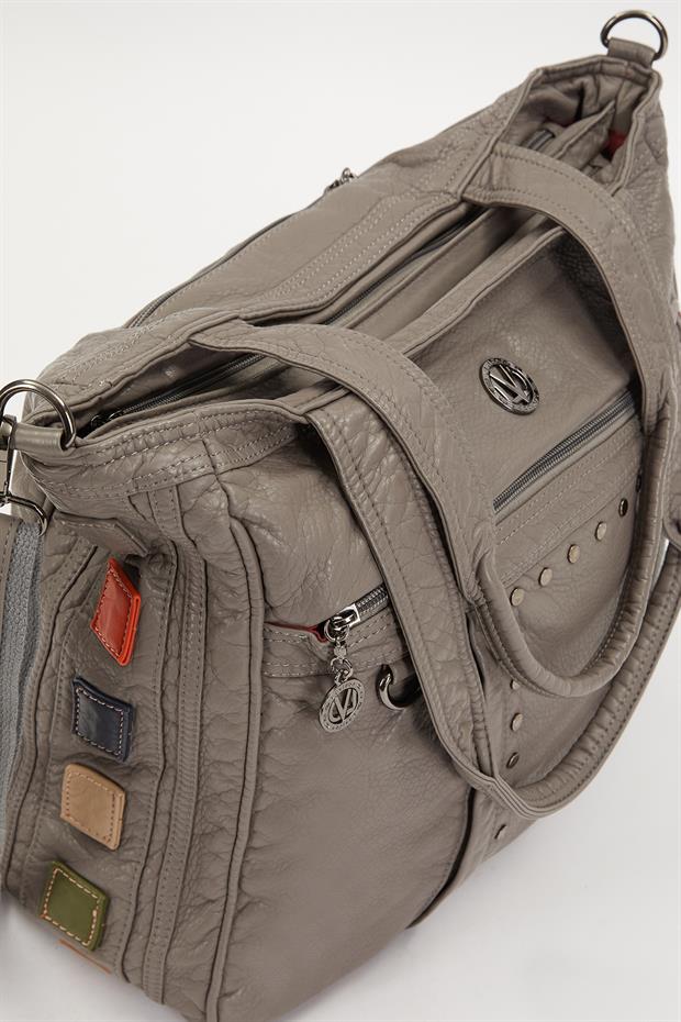 Gri Renk Detaylı Omuz Çantası