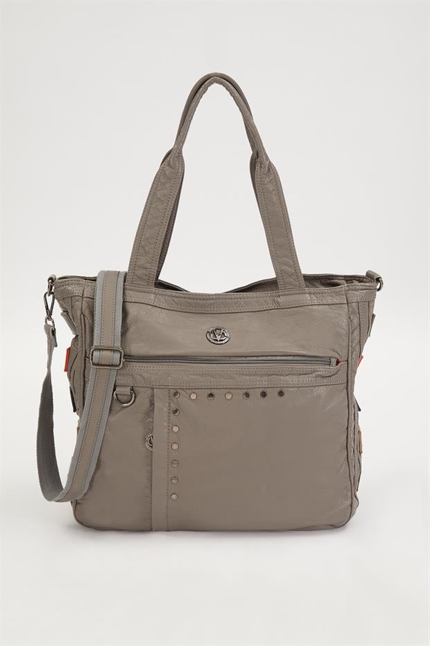 Gri Renk Detaylı Omuz Çantası