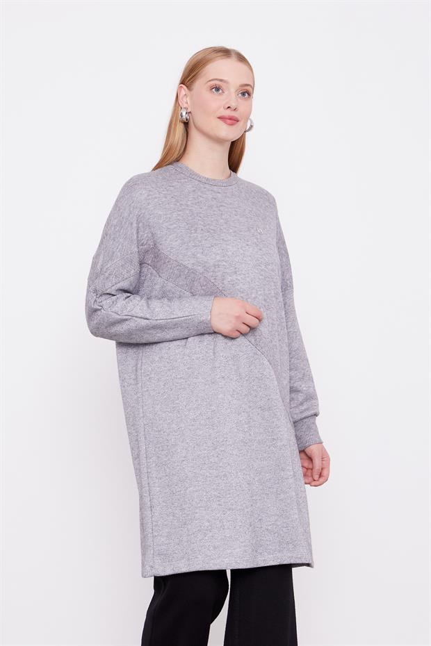 Gri Simli Triko Tunik