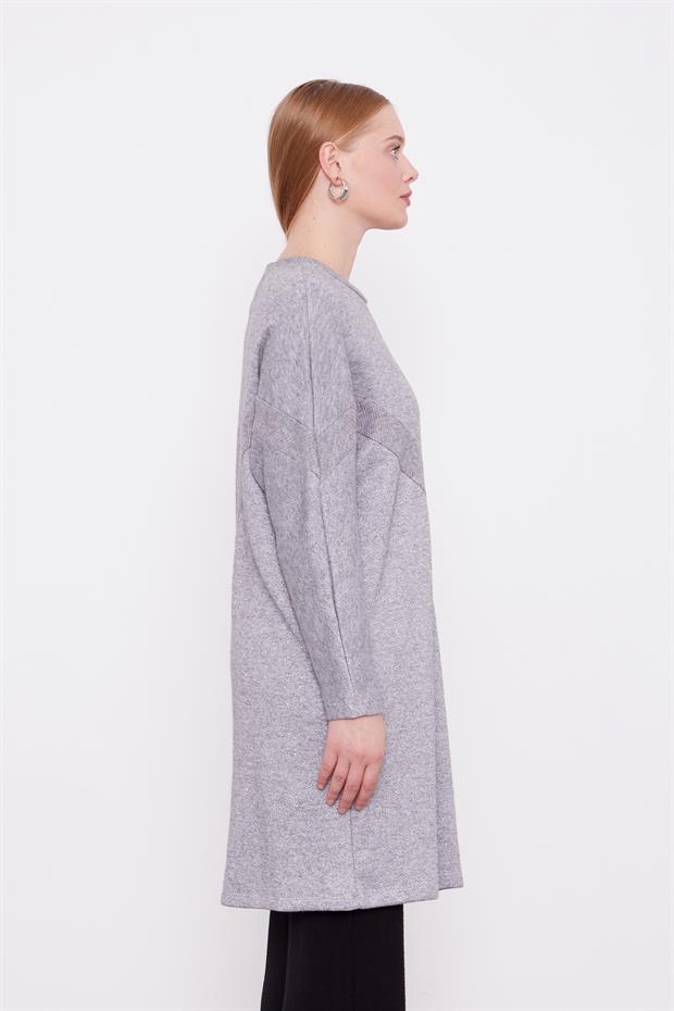 Gri Simli Triko Tunik