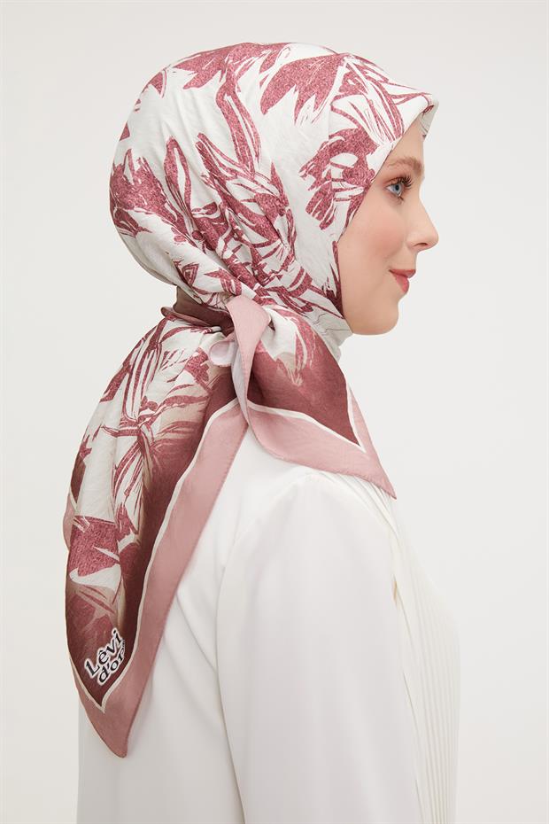 Gül Çiçek Soyut Desen Modal İpek Eşarp