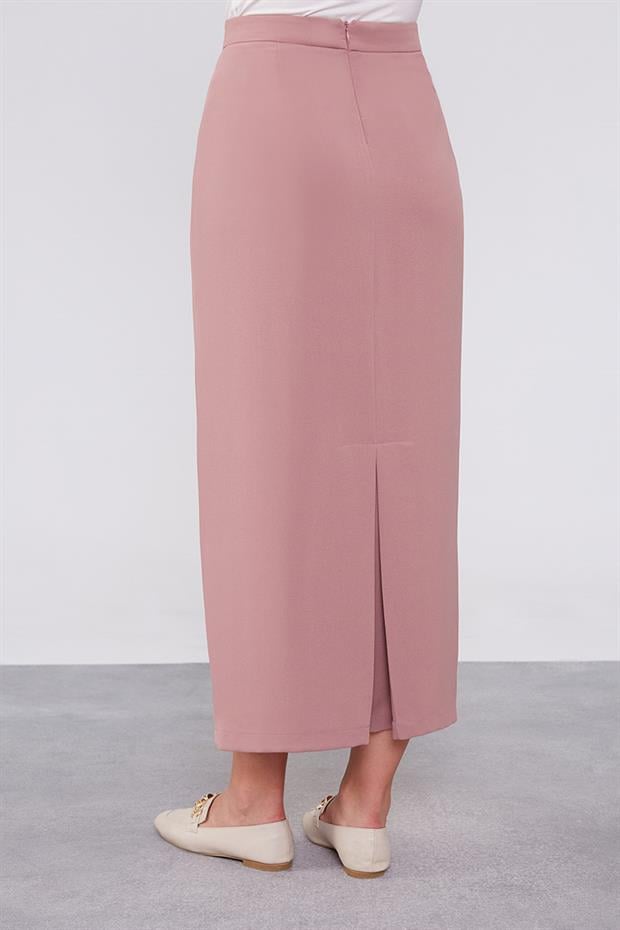 Gül Düğme Detaylı Etek