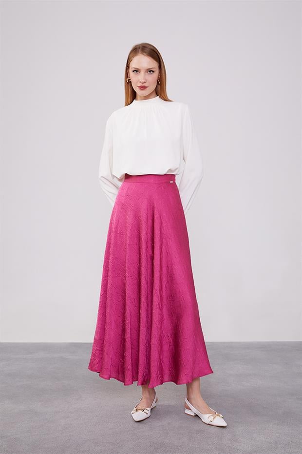 Gül Kraş Saten Etek