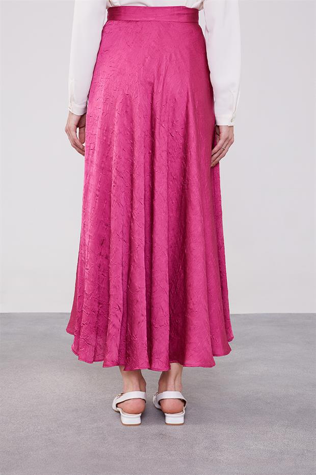 Gül Kraş Saten Etek