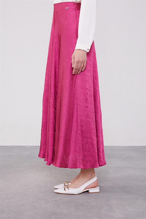 Gül Kraş Saten Etek