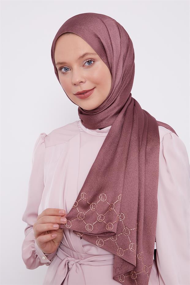 Gül Kurusu Altıgen Desen Diamond Şal