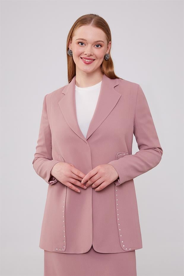 Gül Taş Detaylı Ceket Takım