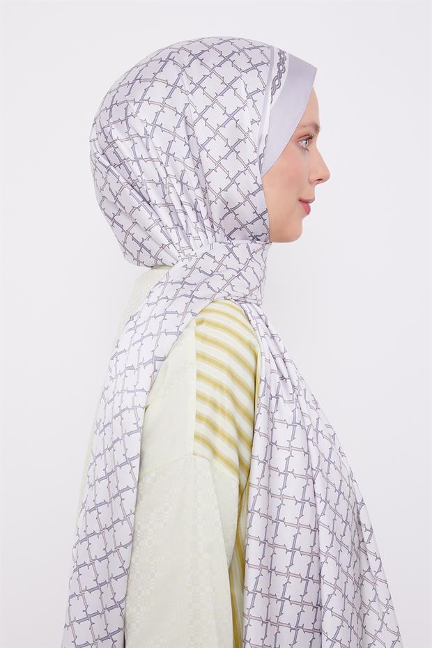 Gümüş L Baskılı Angel Şal