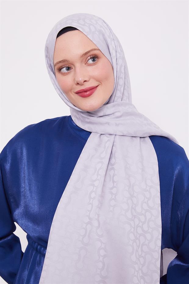 Gümüş S Desen Blue Jakar Şal