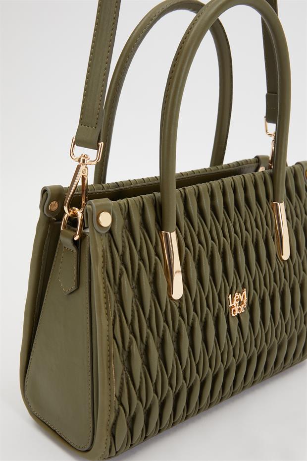 Haki Baklava Desen El Çantası