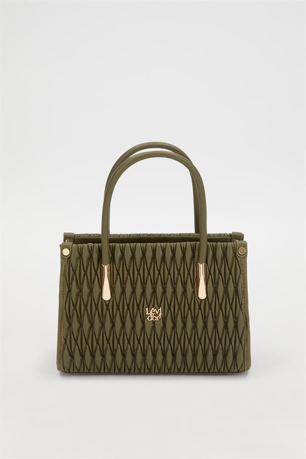 Haki Baklava Desen El Çantası