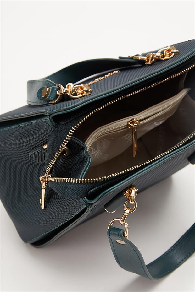 Haki Kumaş Görünümlü El Çantası