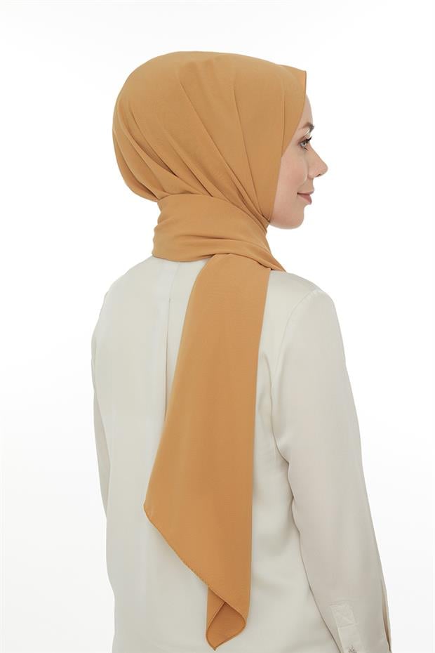 Hardal Düz Medine İpeği Şal
