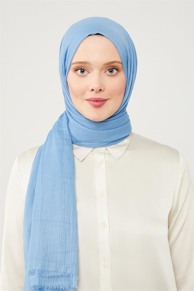 İndigo Düz Hawai Şal