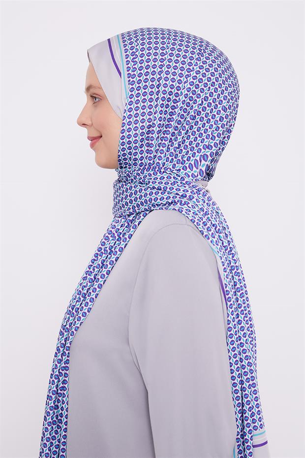 Koyu Vizon Elips Desen Club Şal