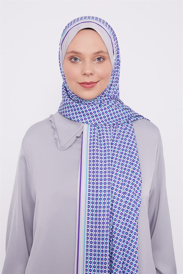 Koyu Vizon Elips Desen Club Şal