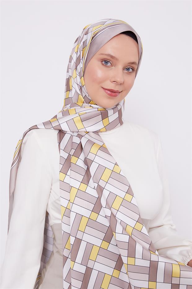 Koyu Vizon Küp Desen Angel Şal