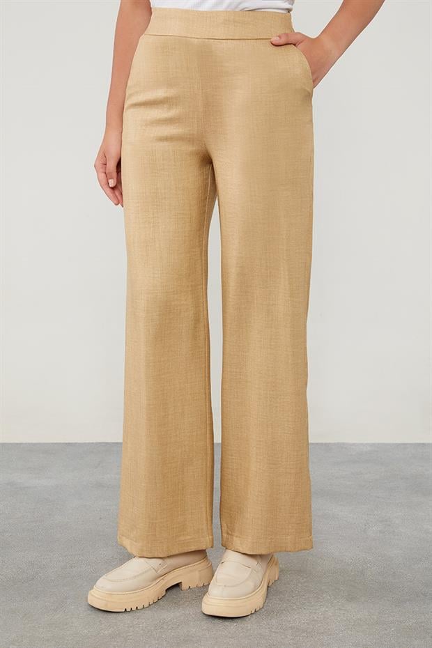 Koyu Bej Yakası Taş İşlemeli Ceket Takım