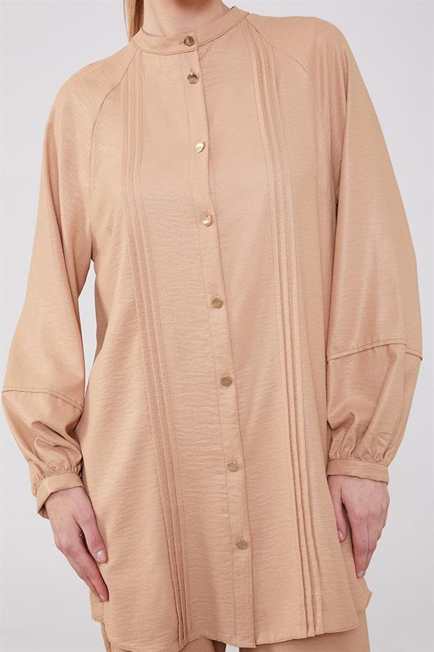 K.Bej Bisiklet Yaka Airobin Kumaş İkili Takım