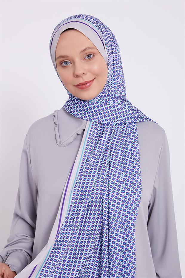 Koyu Vizon Elips Desen Club Şal