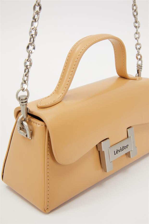 Kahve Gizli Cep Detaylı Omuz Çantası