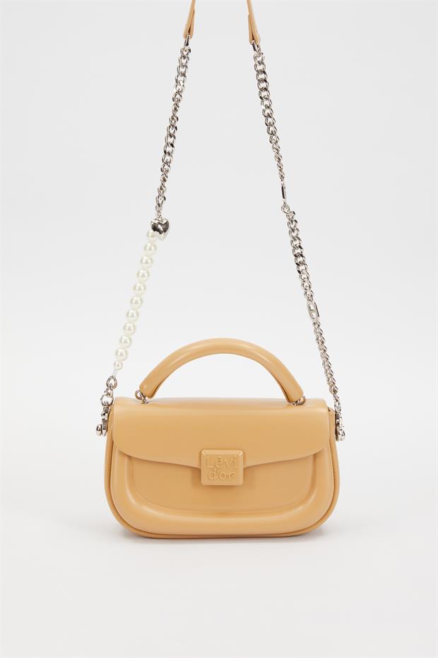 Kahve İnci Askılı Omuz Çantası