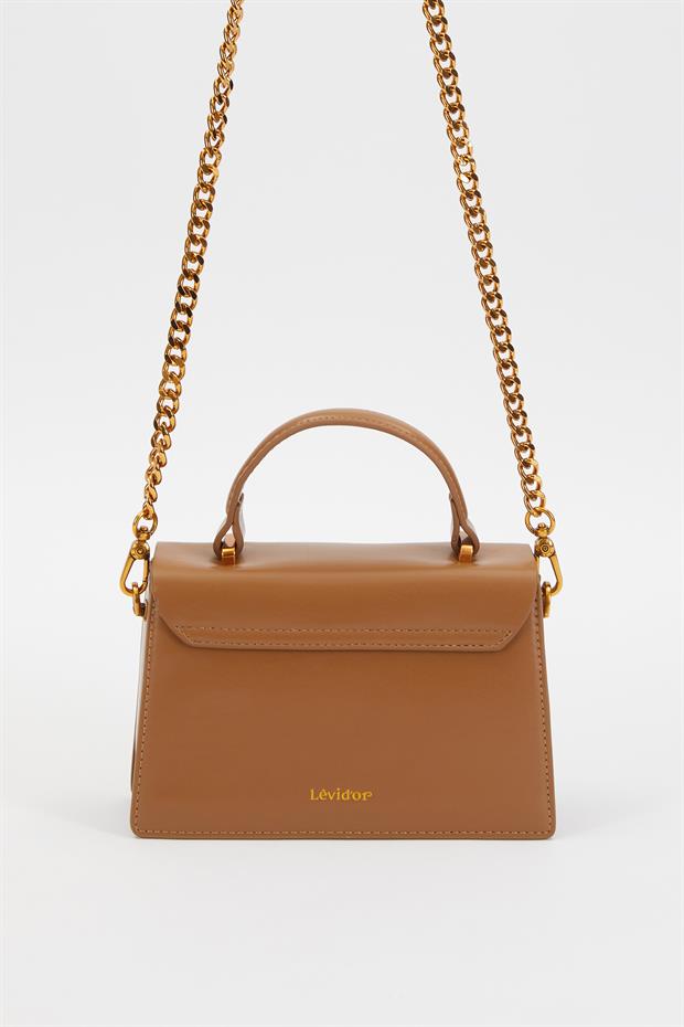 Kahve Kare Tasarım El Çantası