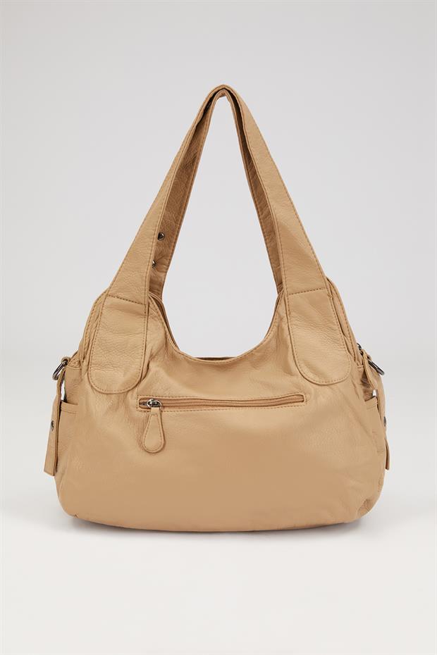 Kahve Metal Detaylı Omuz Çantası