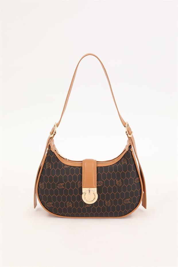 Kahve Petek Desen El Çantası