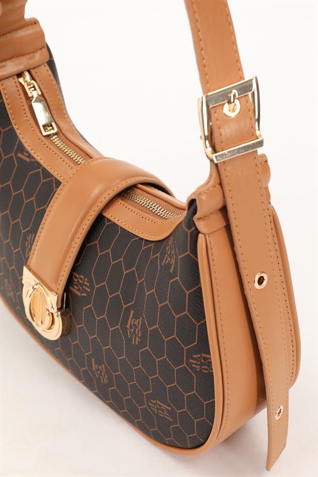 Kahve Petek Desen El Çantası