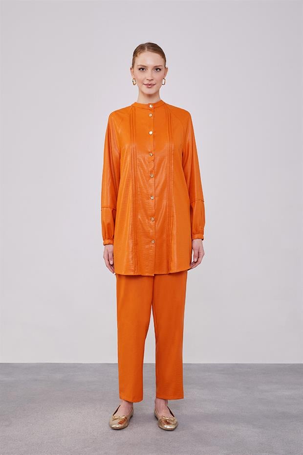 Kiremit Bisiklet Yaka Airobin Kumaş İkili Takım