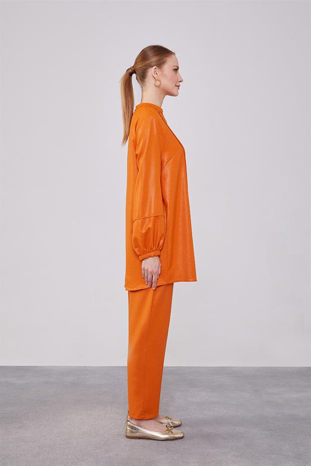 Kiremit Bisiklet Yaka Airobin Kumaş İkili Takım