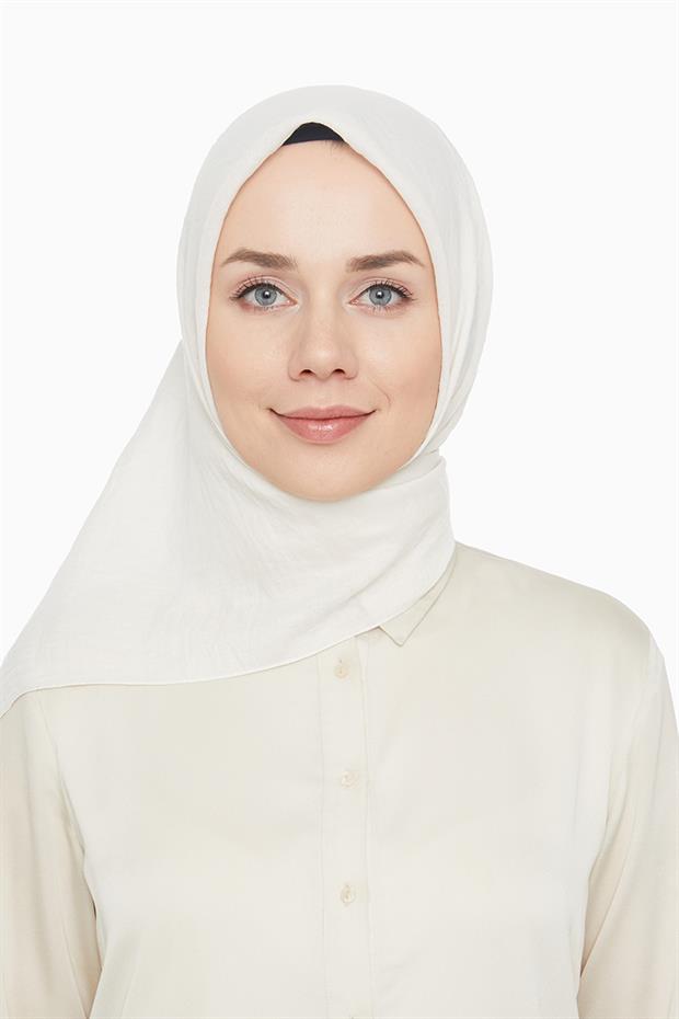 Kırık Beyaz Lux Pamuk Cazz Eşarp