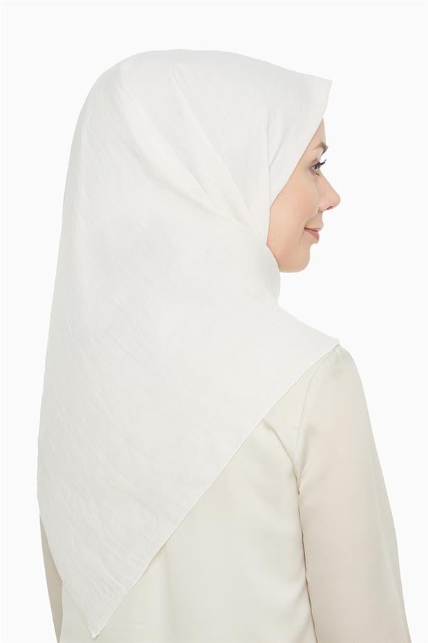 Kırık Beyaz Lux Pamuk Cazz Eşarp