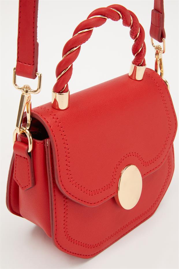 Kırmızı Burgu Tasarım El Çantası