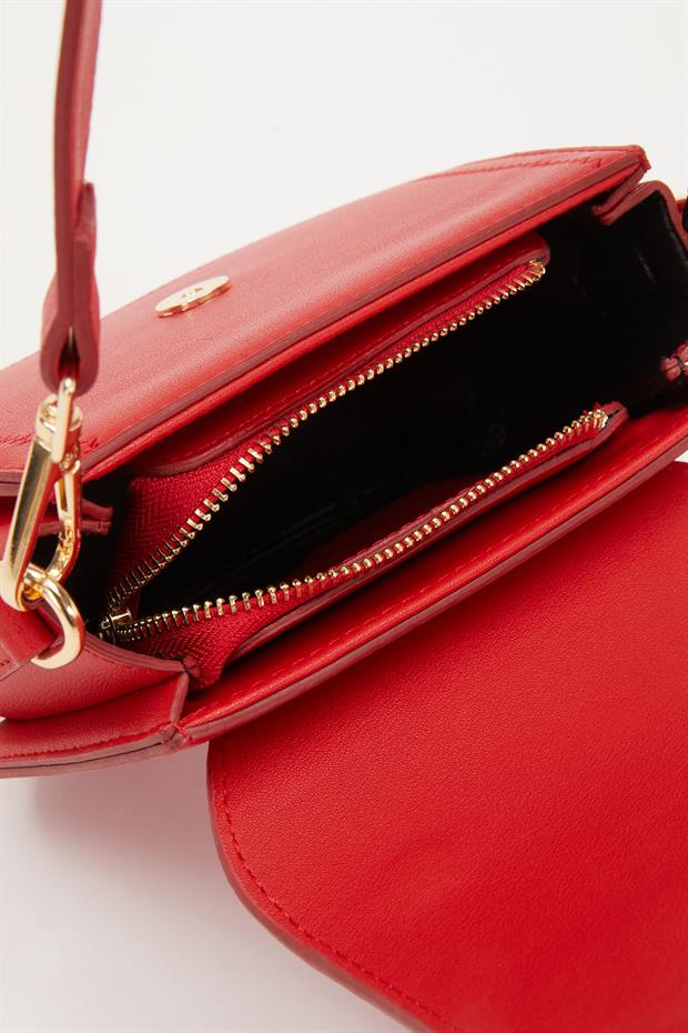 Kırmızı Burgu Tasarım El Çantası