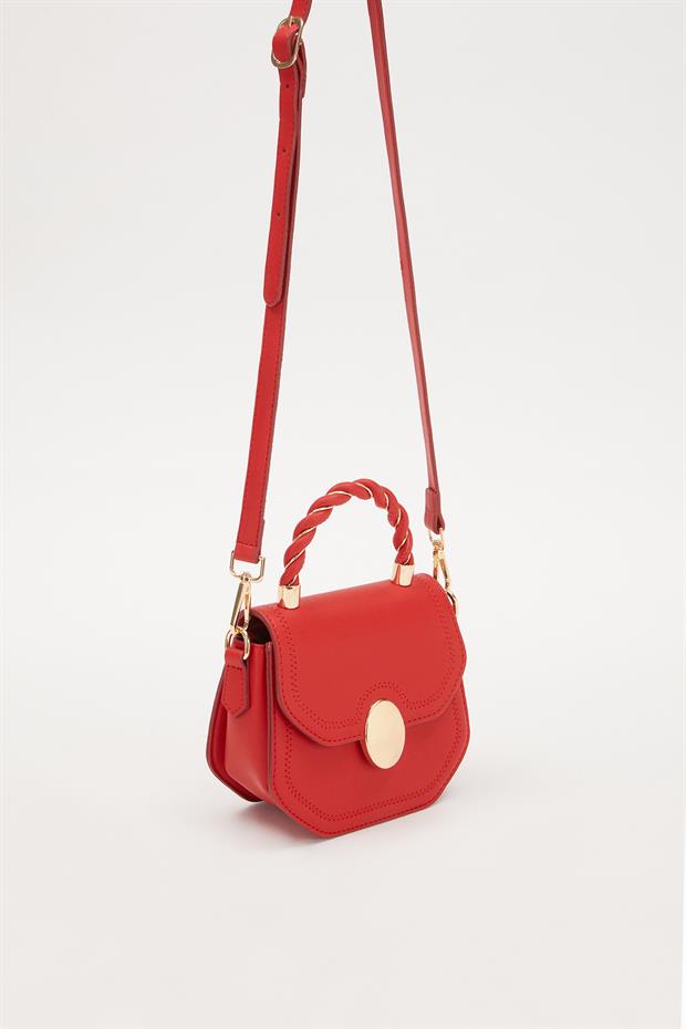 Kırmızı Burgu Tasarım El Çantası