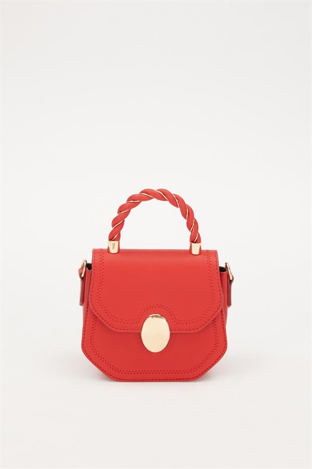 Kırmızı Burgu Tasarım El Çantası