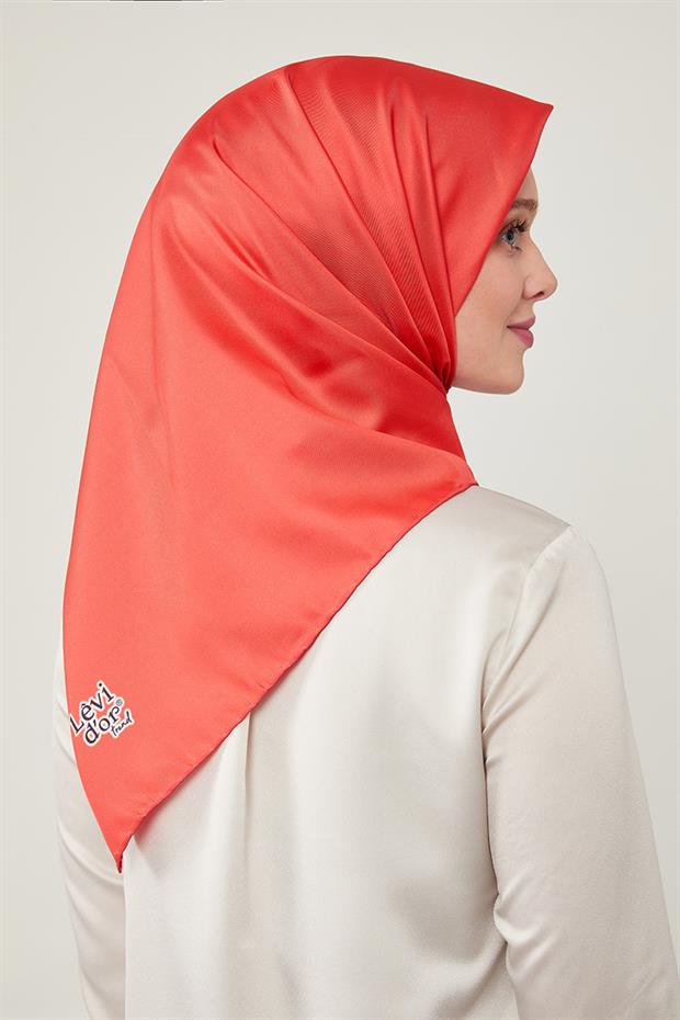 Kırmızı Düz Renk Trend Twil Eşarp