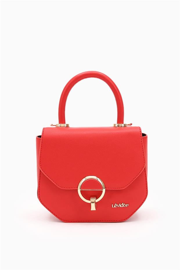 Kırmızı Köşegen Tasarım El Çantası