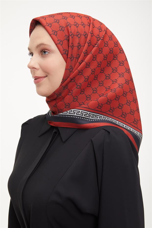 Kırmızı L Desen Aura Eşarp