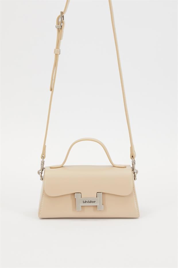 Krem Gizli Cep Detaylı Omuz Çantası