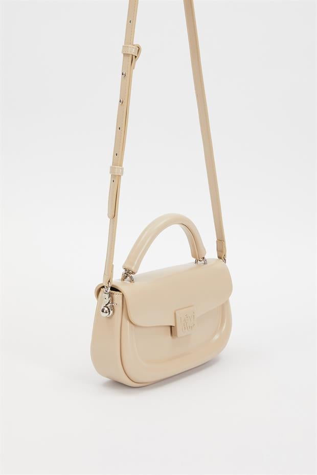 Krem İnci Askılı Omuz Çantası