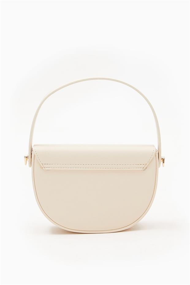 Krem Kilit Kapamalı El Çantası