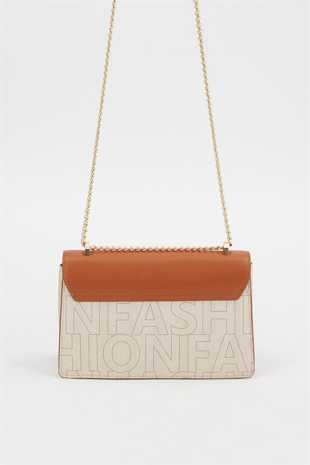 Krem Gold Toka Detaylı Omuz Çantası